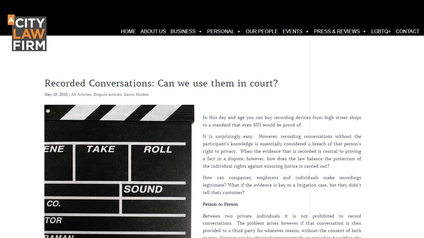 Recorded Conversations: Can we use them in court?