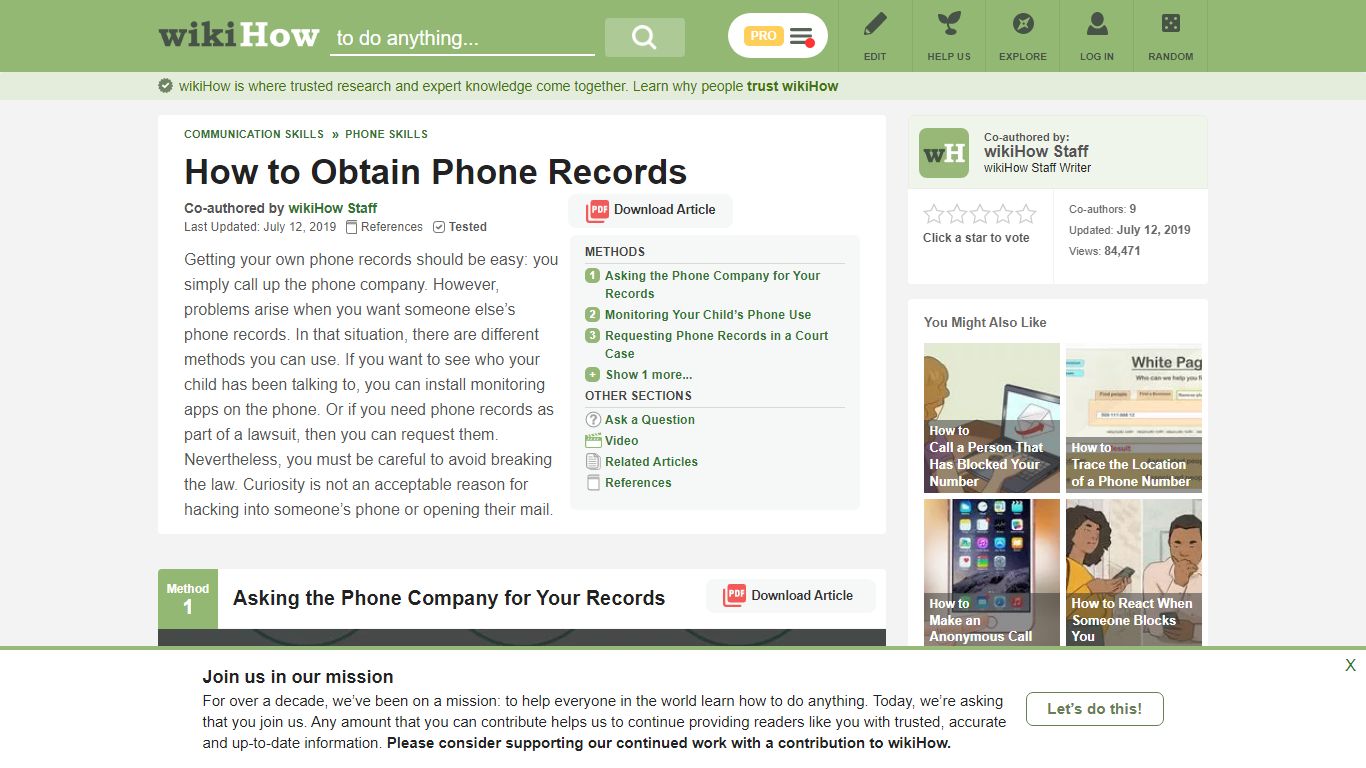 4 Ways to Obtain Phone Records - wikiHow